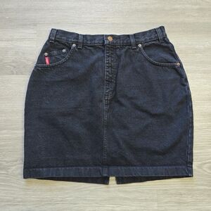 COBRA Vintage 90s Stylish Black Denim Pencil Skirt